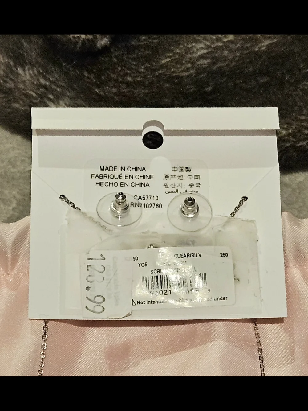 Kate Spade Silver Open Heart Pavé Stud Earrings and Necklace